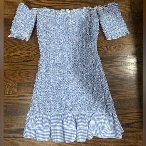Petersyn Gingham Smocked Diana Mini Dress with Detached Sleeves